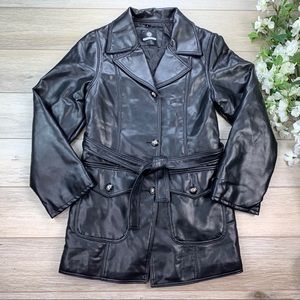 V Leather Jacket Made in Italy